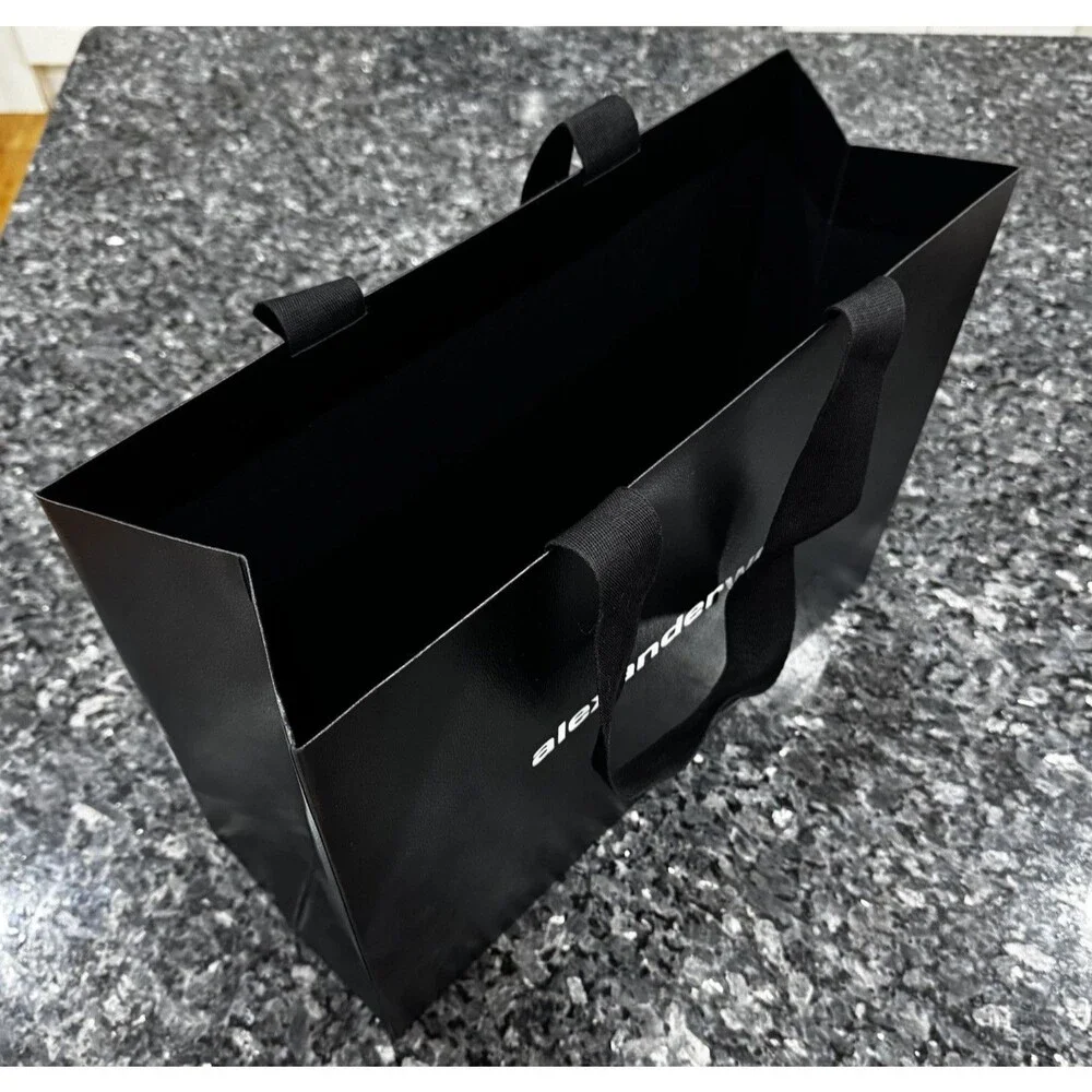 Alexander Wang Black Shopping Gift Empty Paper Bag 16 x 12 x 6